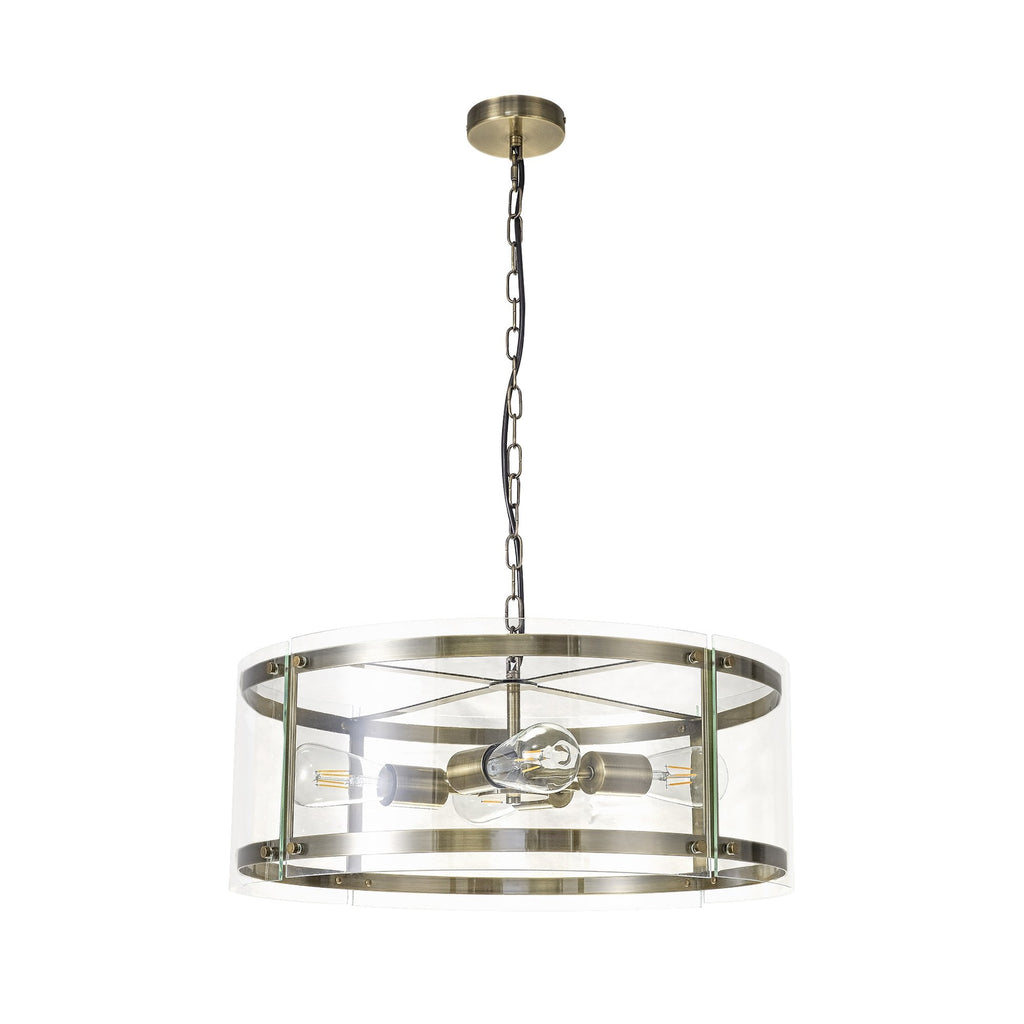 NL84329 Prince Pendant 4 Light Antique Brass