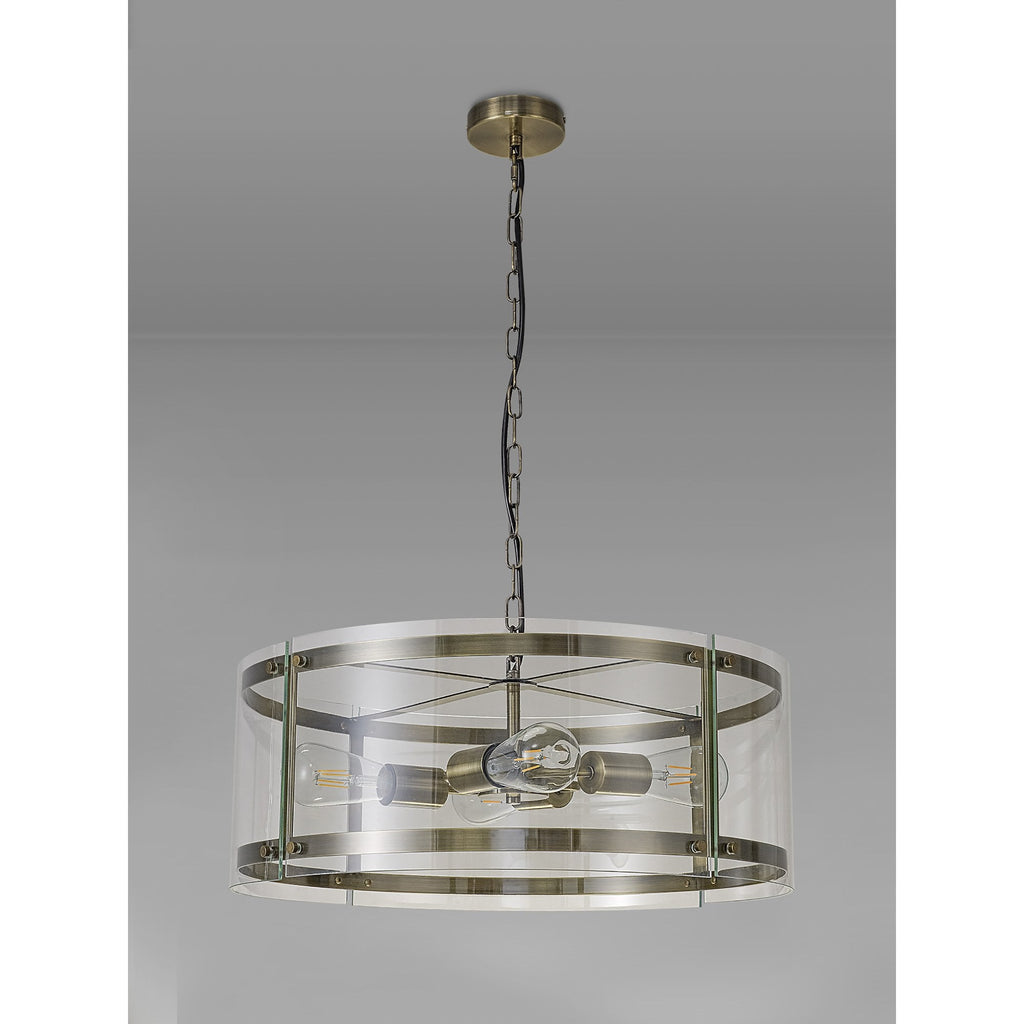 NL84329 Prince Pendant 4 Light Antique Brass