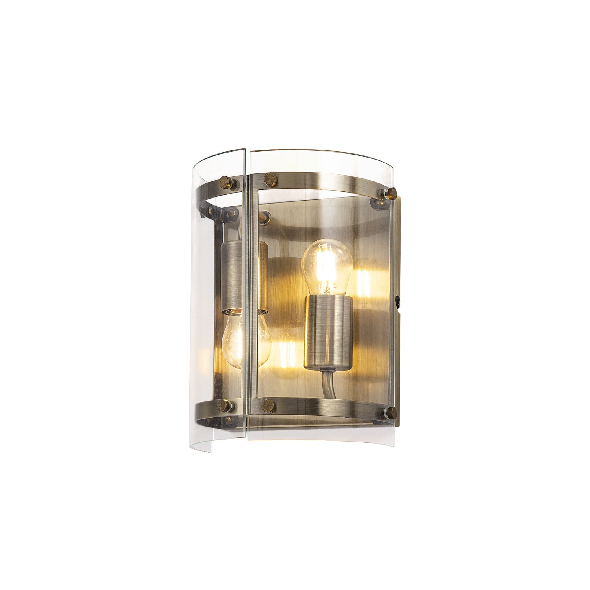 NL84339 Prince Wall Light 2 Light Antique Brass