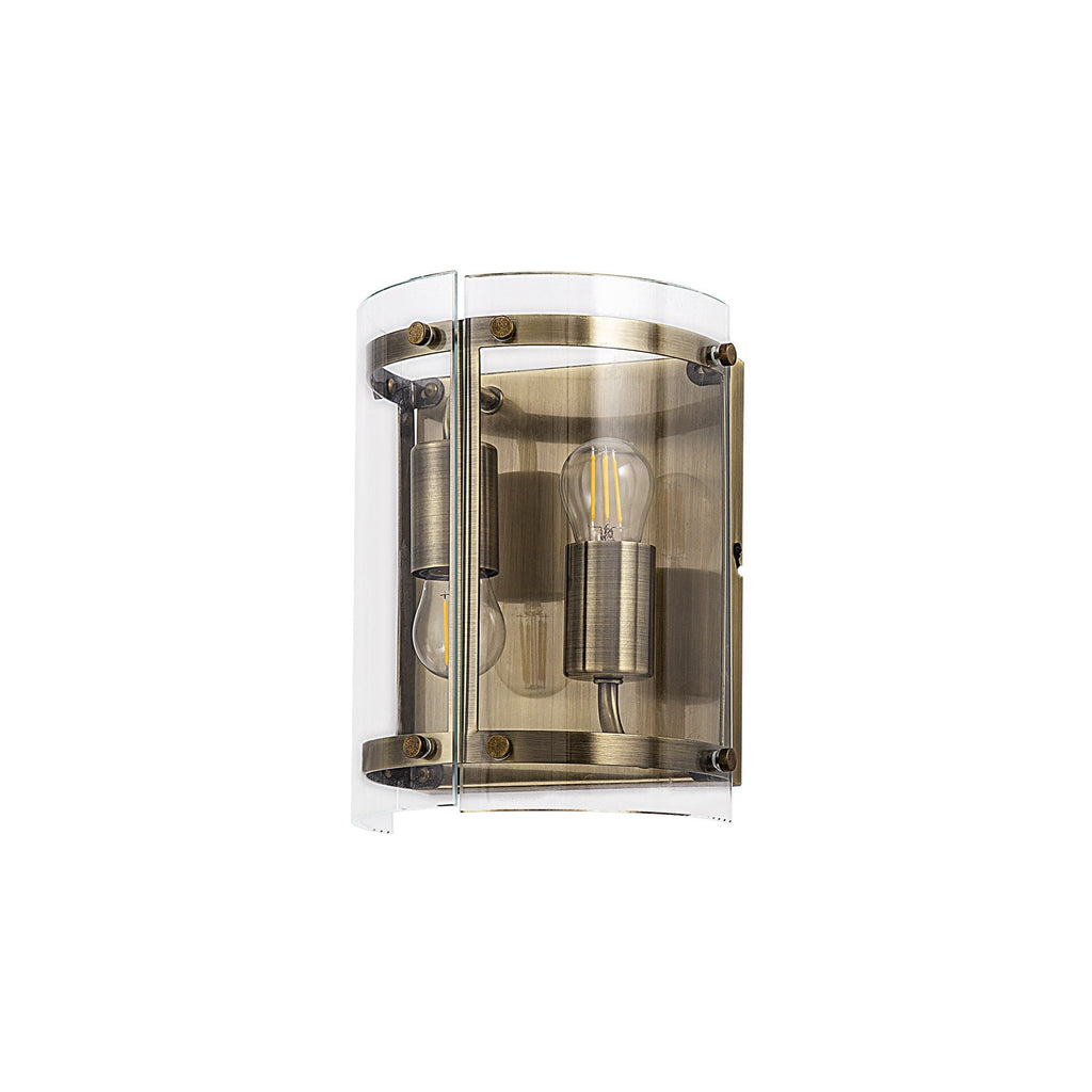 NL84339 Prince Wall Light 2 Light Antique Brass