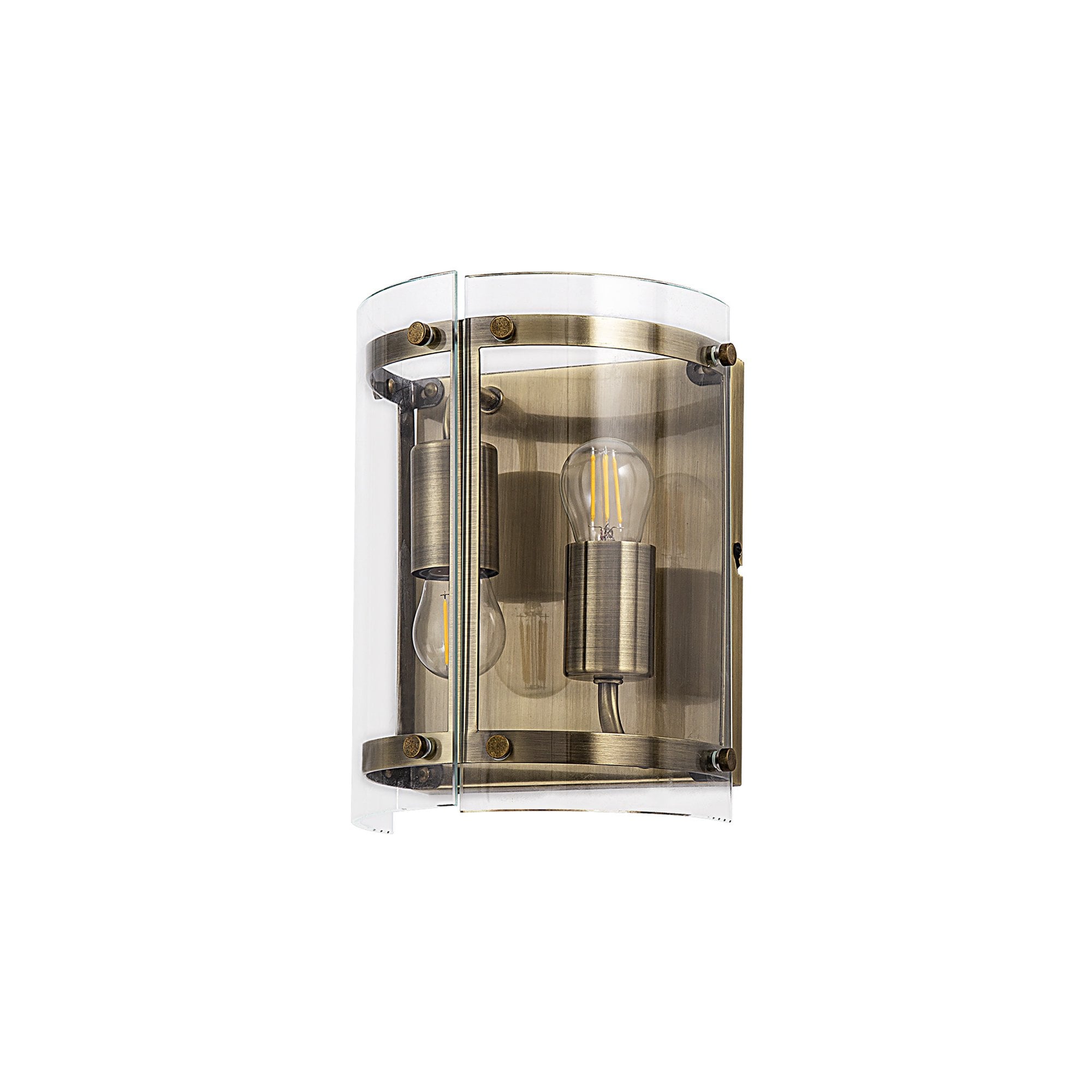 NL84339 Prince Wall Light 2 Light Antique Brass