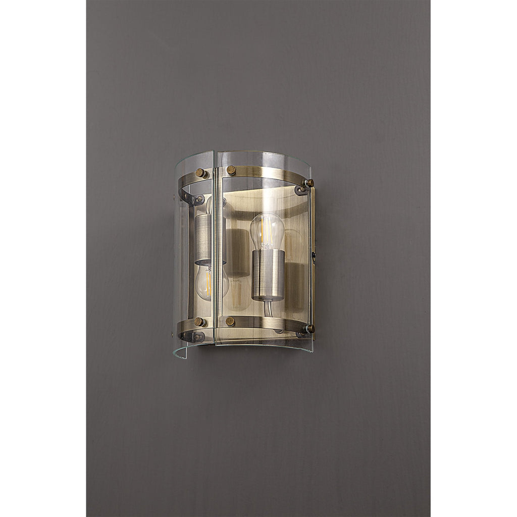 NL84339 Prince Wall Light 2 Light Antique Brass
