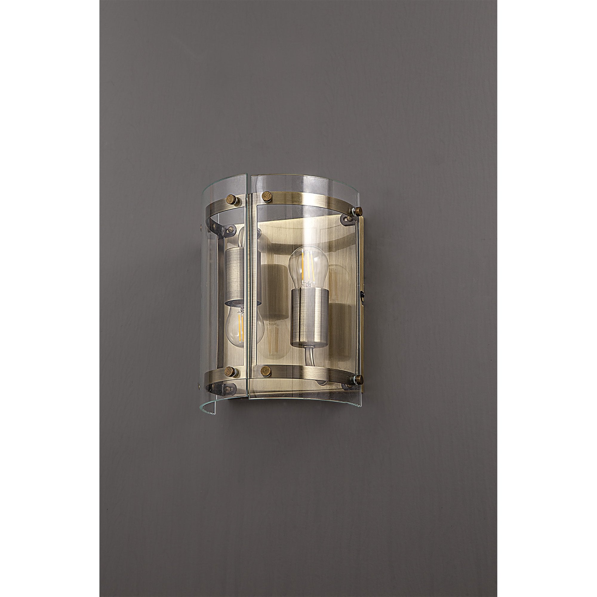 NL84339 Prince Wall Light 2 Light Antique Brass