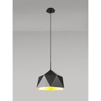 NL84599 Isle Single Pendant Adjustable Matt Black/Gold Inner