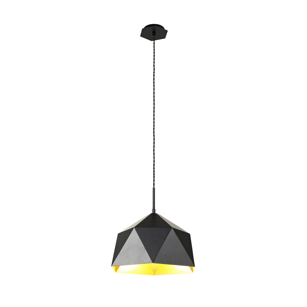 NL84599 Isle Single Pendant Adjustable Matt Black/Gold Inner