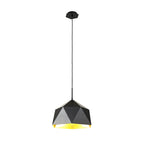 NL84599 Isle Single Pendant Adjustable Matt Black/Gold Inner