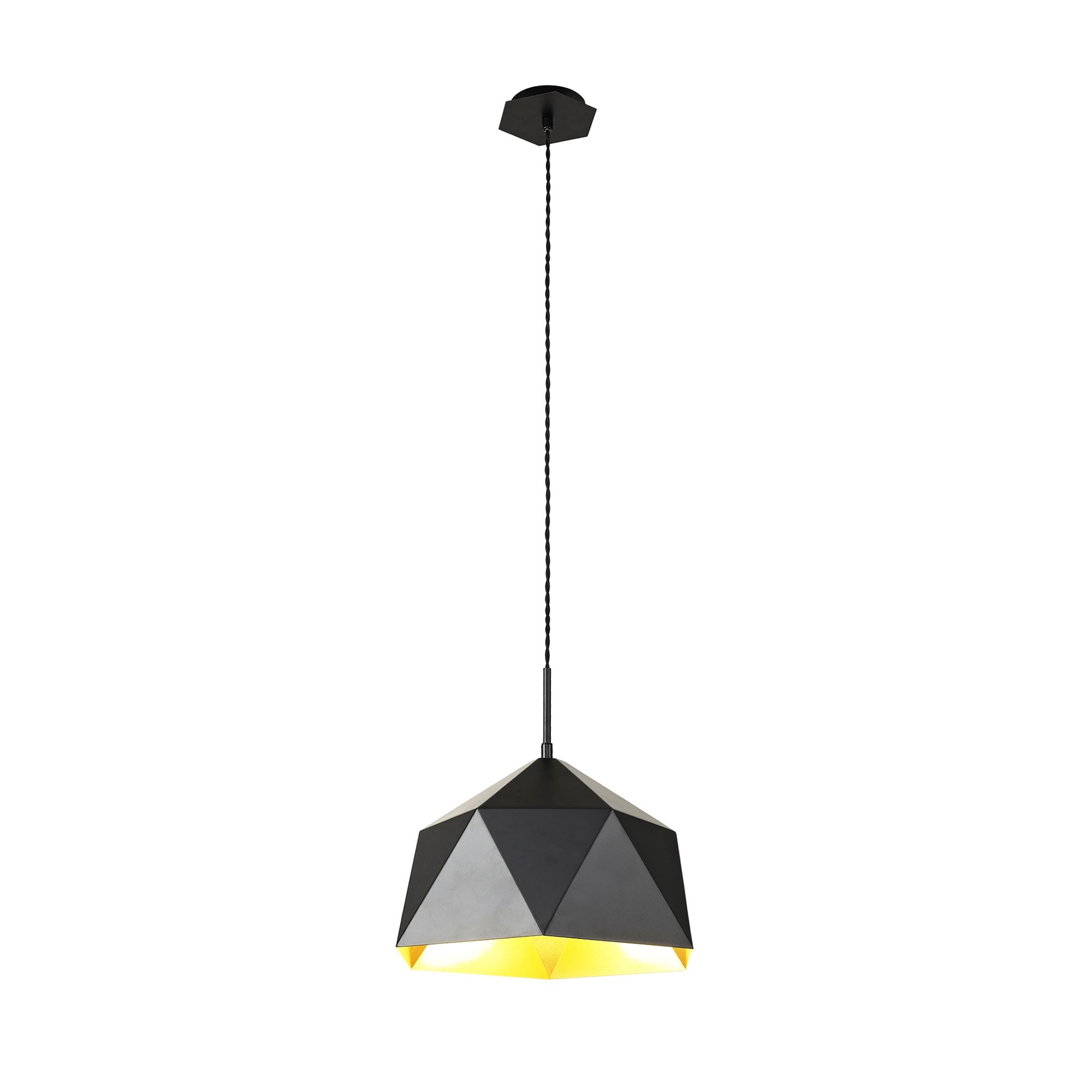 NL84599 Isle Single Pendant Adjustable Matt Black/Gold Inner