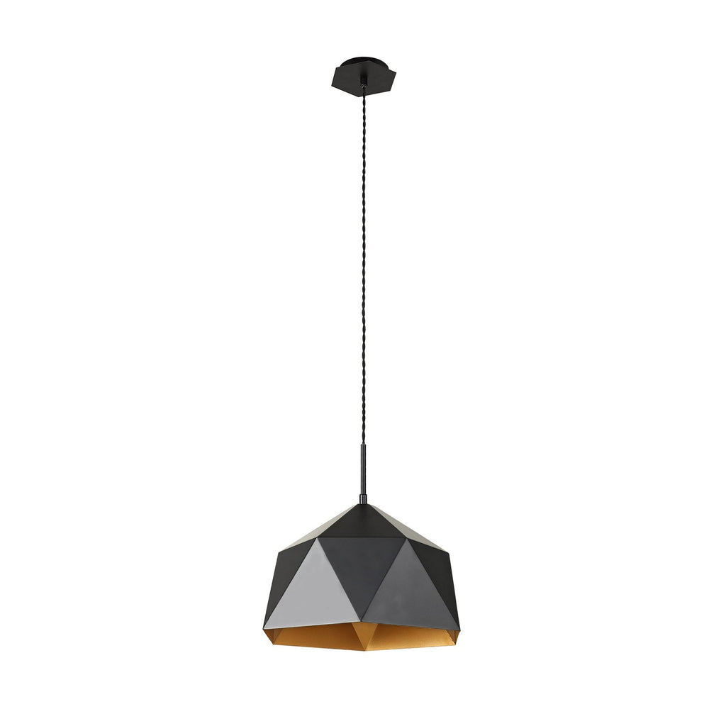 NL84599 Isle Single Pendant Adjustable Matt Black/Gold Inner