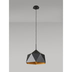 NL84599 Isle Single Pendant Adjustable Matt Black/Gold Inner