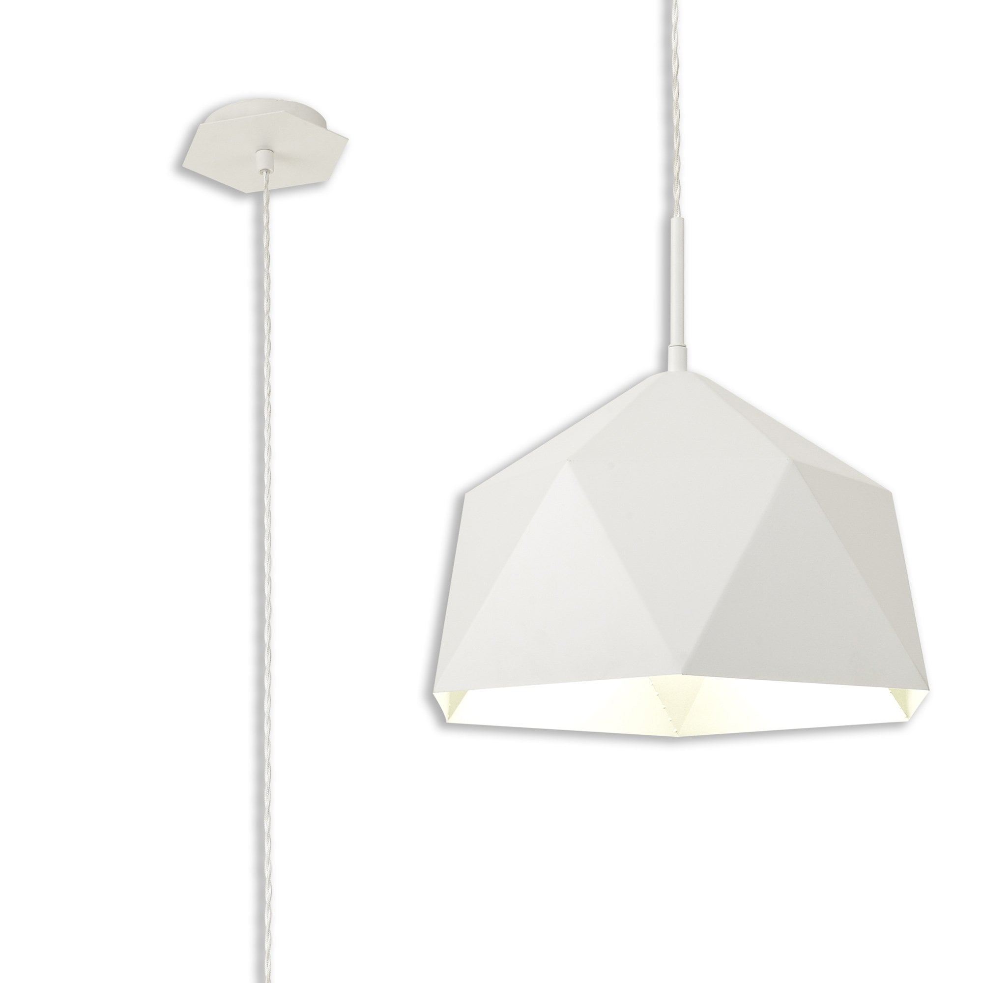 NL84609 Isle Single Pendant AdjustableWhite/Silver Inner