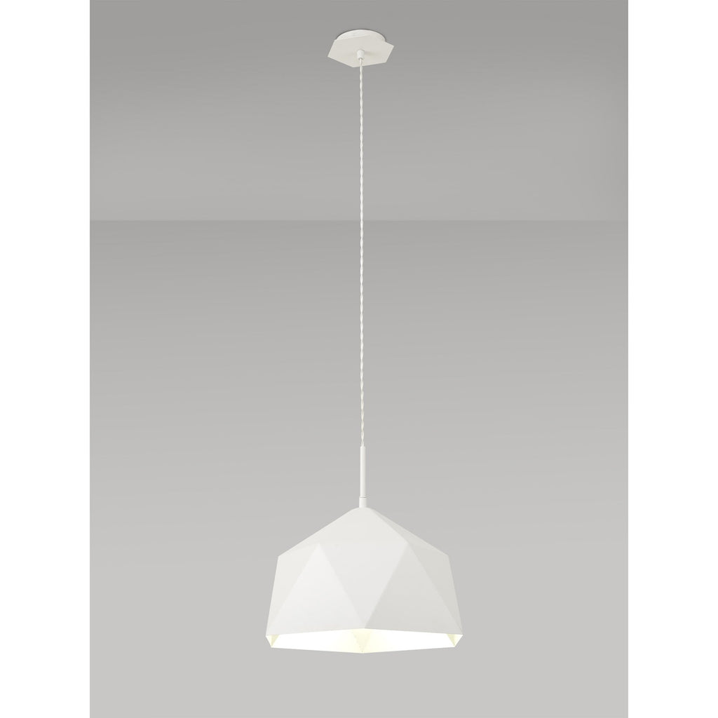 NL84609 Isle Single Pendant AdjustableWhite/Silver Inner