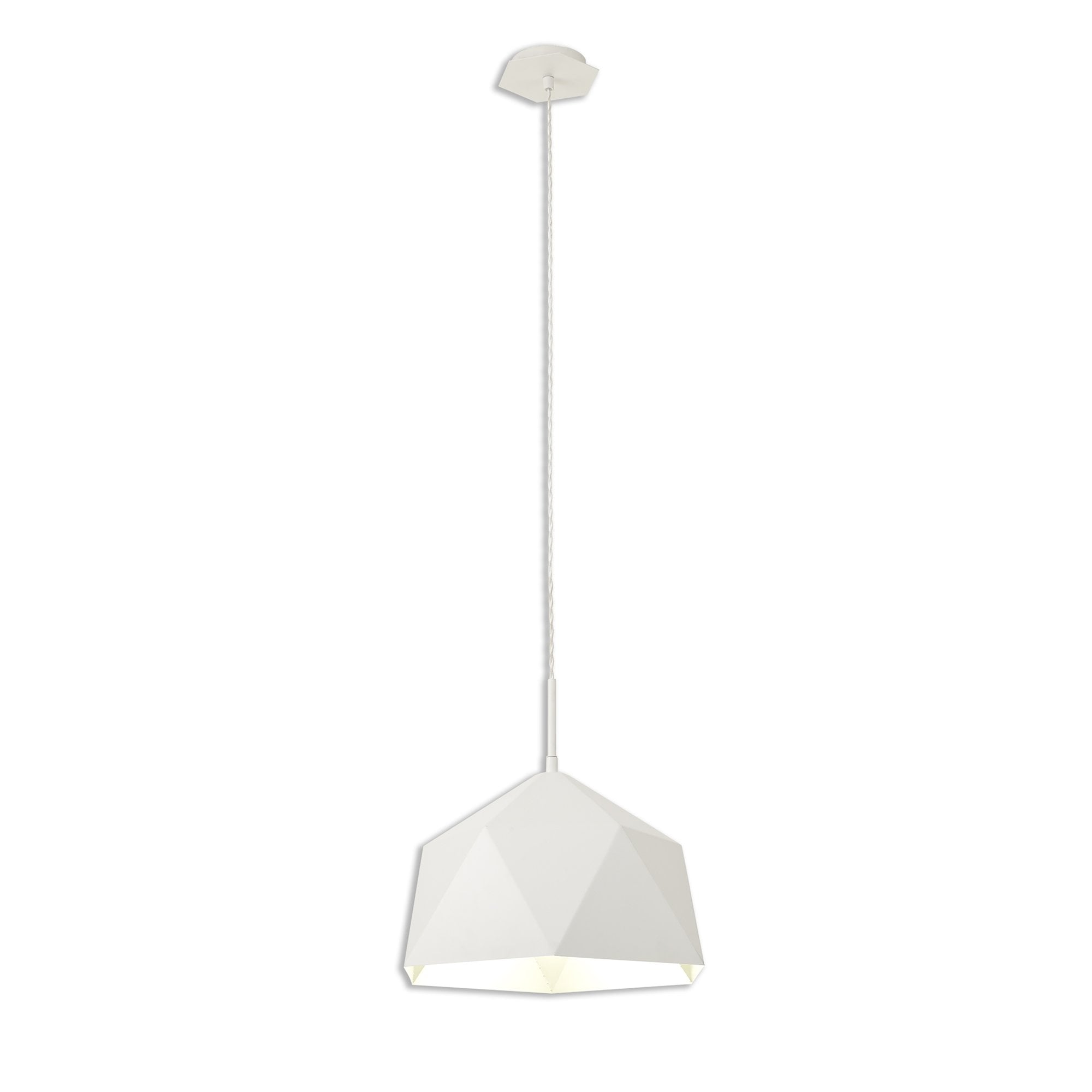 NL84609 Isle Single Pendant AdjustableWhite/Silver Inner