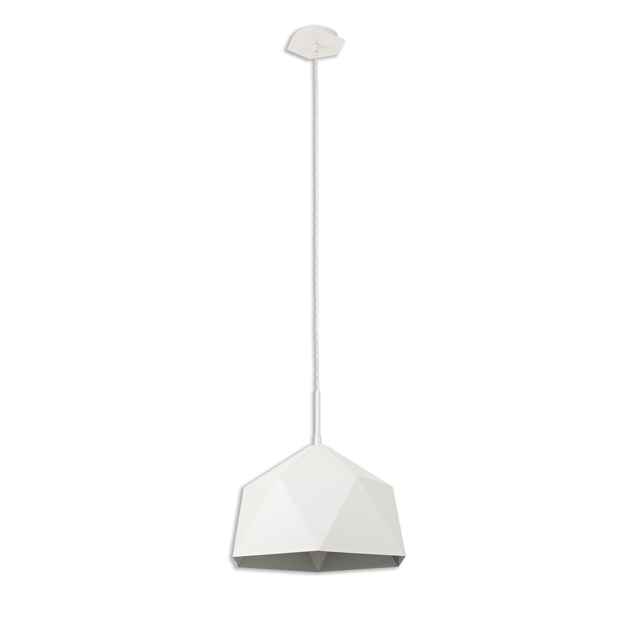 NL84609 Isle Single Pendant AdjustableWhite/Silver Inner