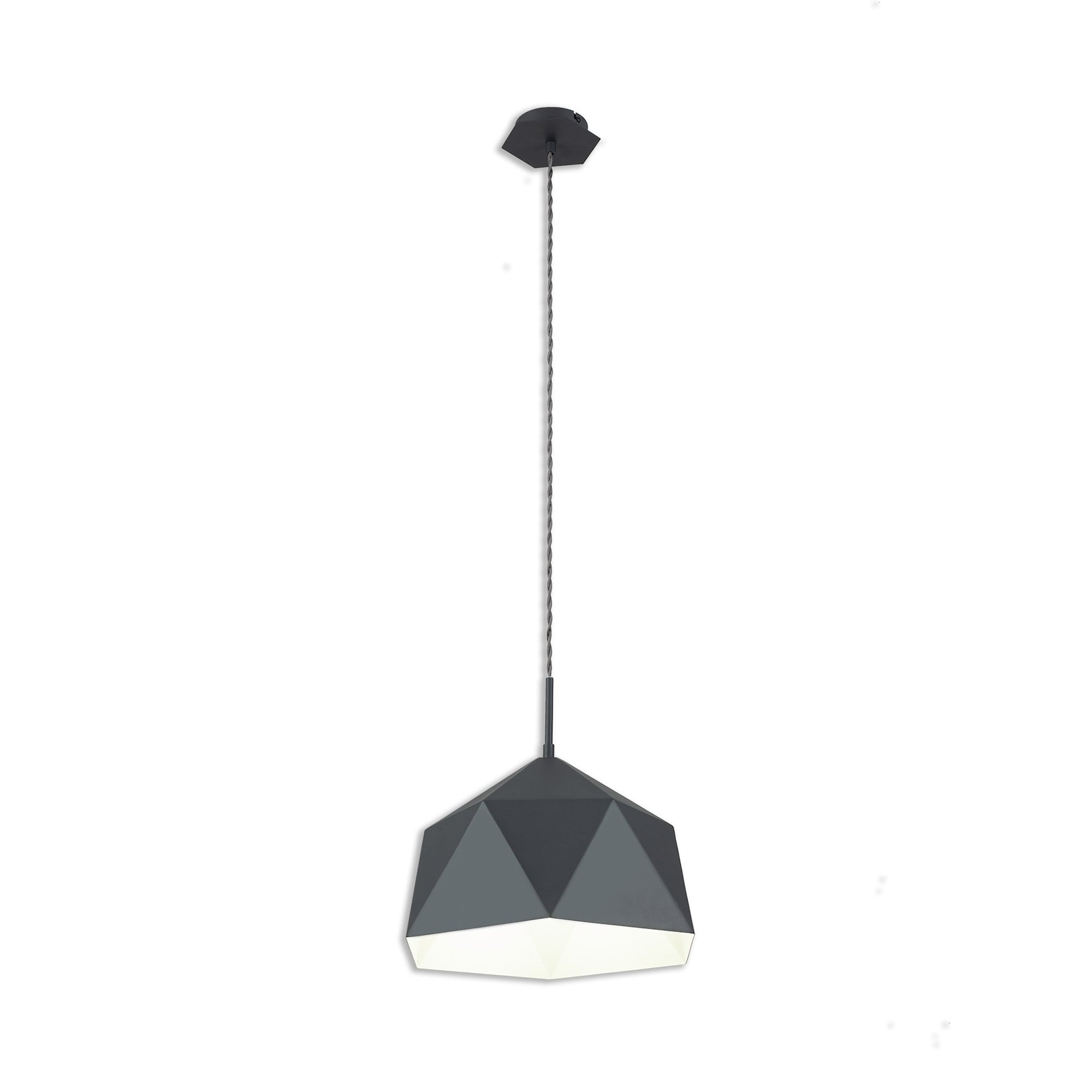 NL84619 Isle Single Pendant Adjustable Graphite/White Inner