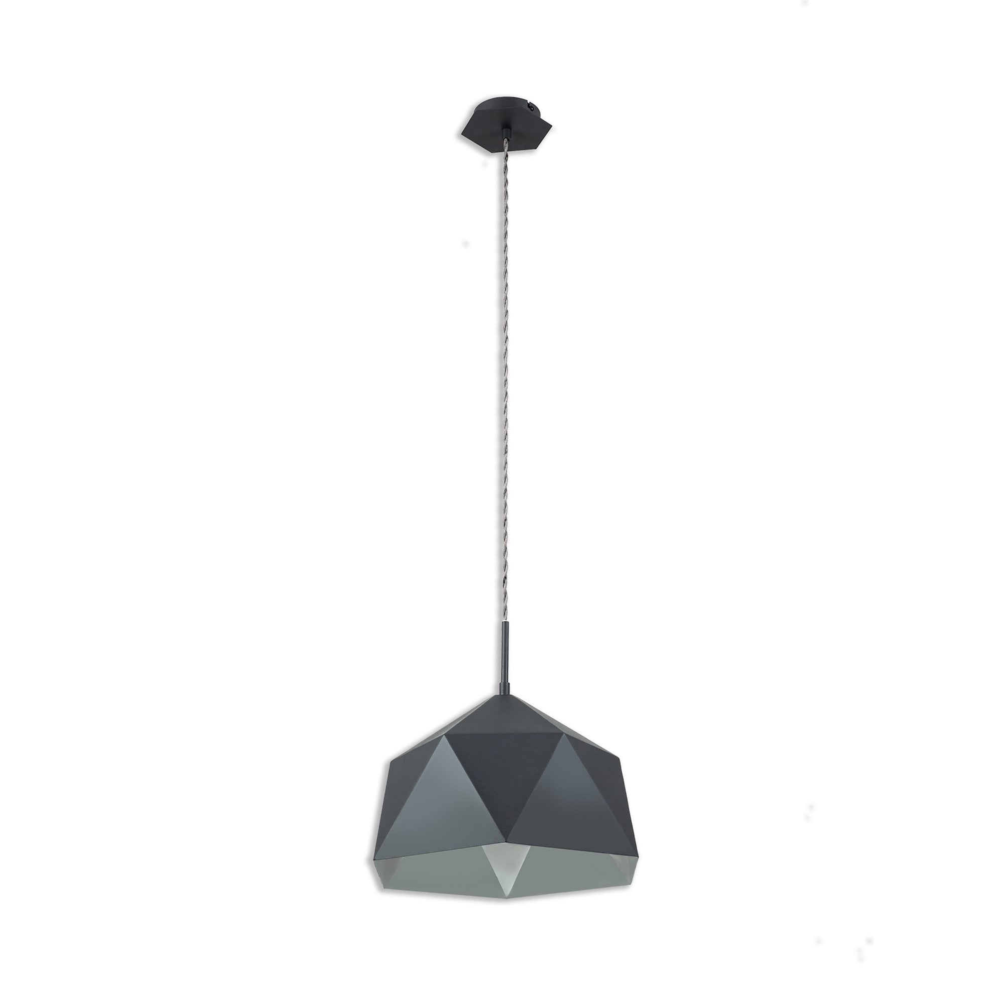 NL84619 Isle Single Pendant Adjustable Graphite/White Inner