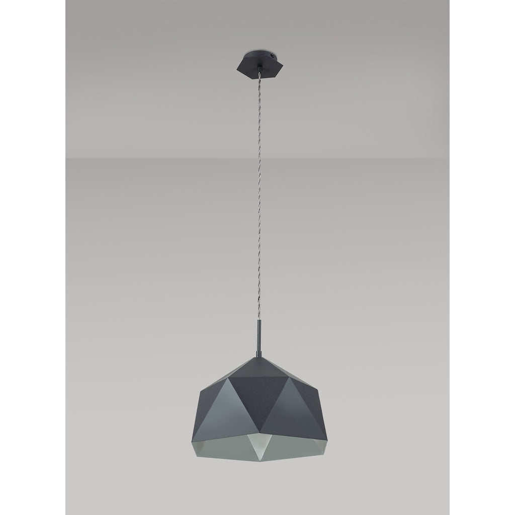 NL84619 Isle Single Pendant Adjustable Graphite/White Inner