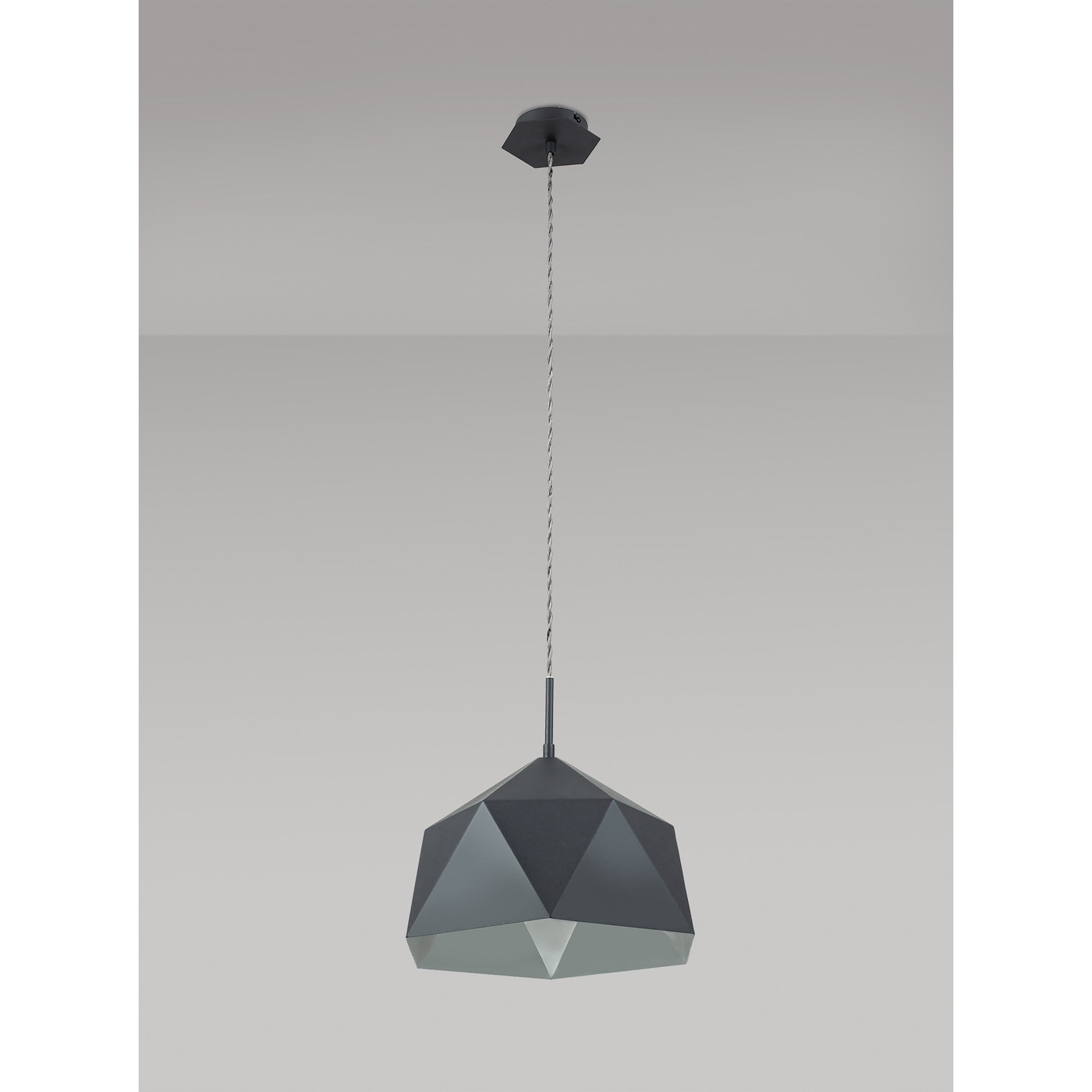 NL84619 Isle Single Pendant Adjustable Graphite/White Inner