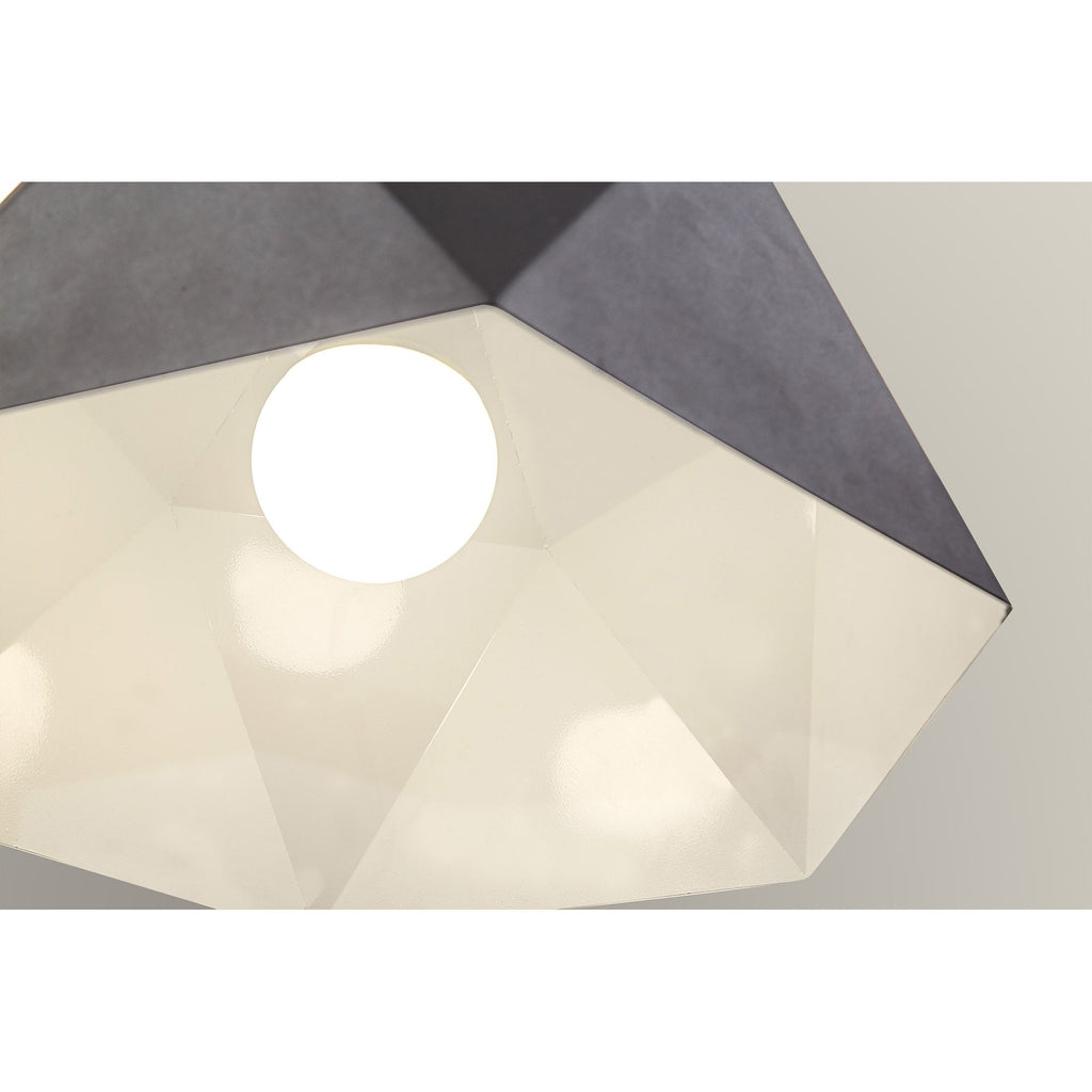 NL84619 Isle Single Pendant Adjustable Graphite/White Inner