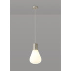 NL84639 Olivia Narrow Pendant Satin Nickel/Opal Glass & Clear Twisted Cable