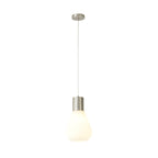 NL84639 Olivia Narrow Pendant Satin Nickel/Opal Glass & Clear Twisted Cable