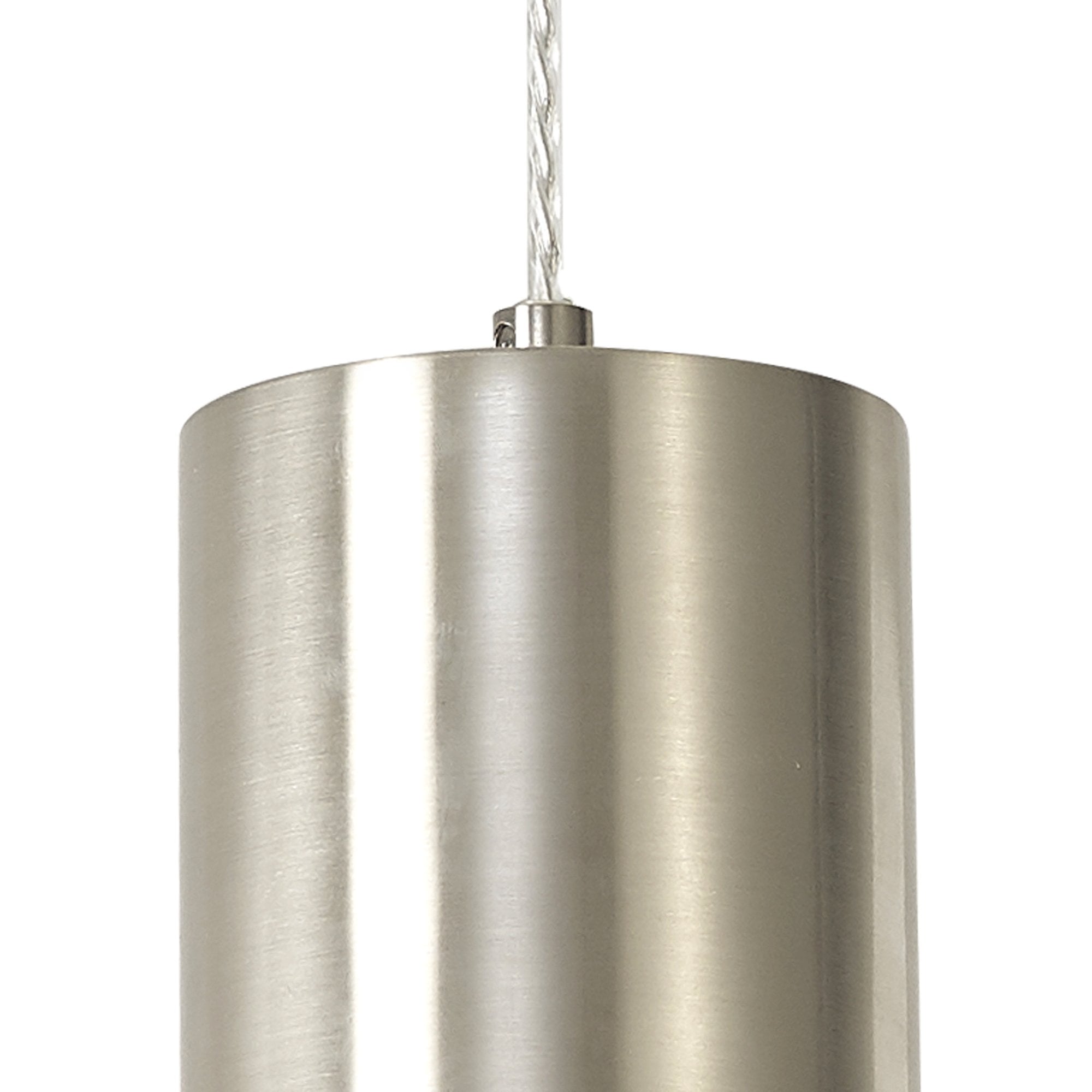 NL84639 Olivia Narrow Pendant Satin Nickel/Opal Glass & Clear Twisted Cable