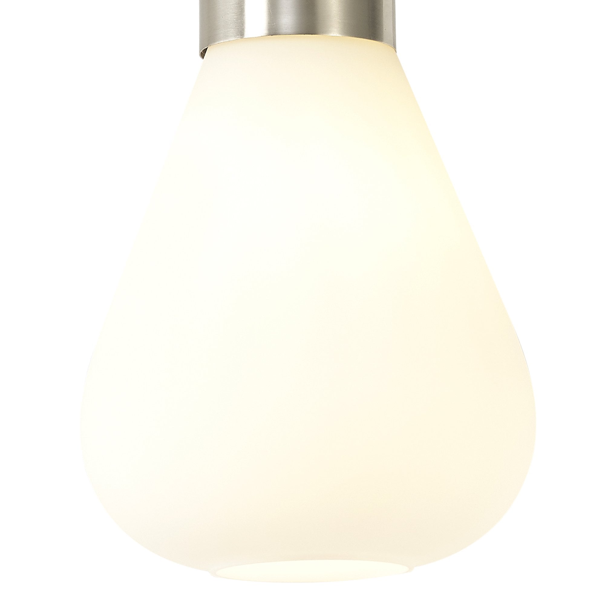 NL84639 Olivia Narrow Pendant Satin Nickel/Opal Glass & Clear Twisted Cable