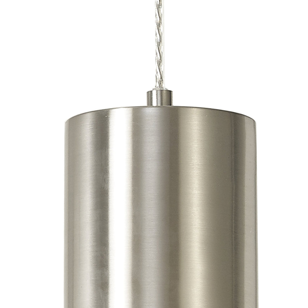 NL84649 Olivia Wide Pendant Satin Nickel/Opal Glass & Clear Twisted Cable
