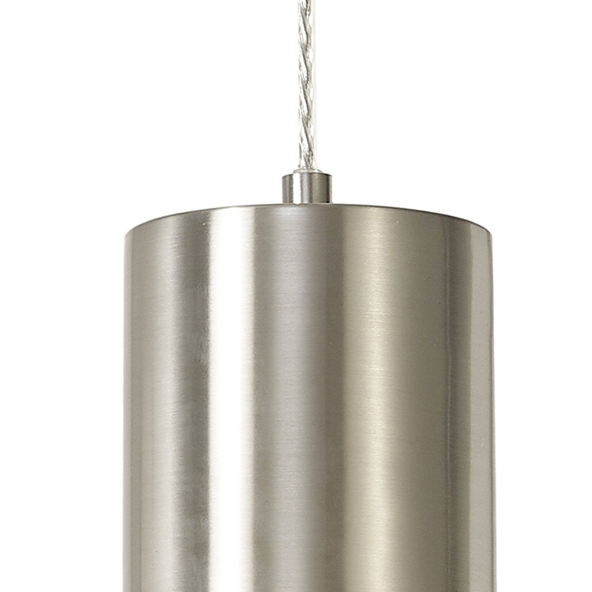 NL84649 Olivia Wide Pendant Satin Nickel/Opal Glass & Clear Twisted Cable