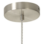 NL84649 Olivia Wide Pendant Satin Nickel/Opal Glass & Clear Twisted Cable