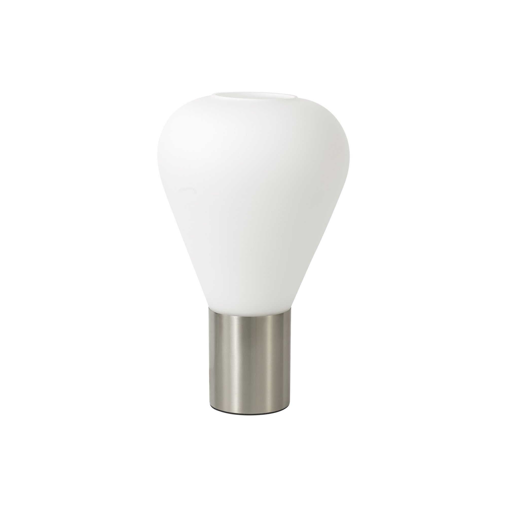 NL84659 Olivia Narrow Table Lamp Satin Nickel/Opal Glass
