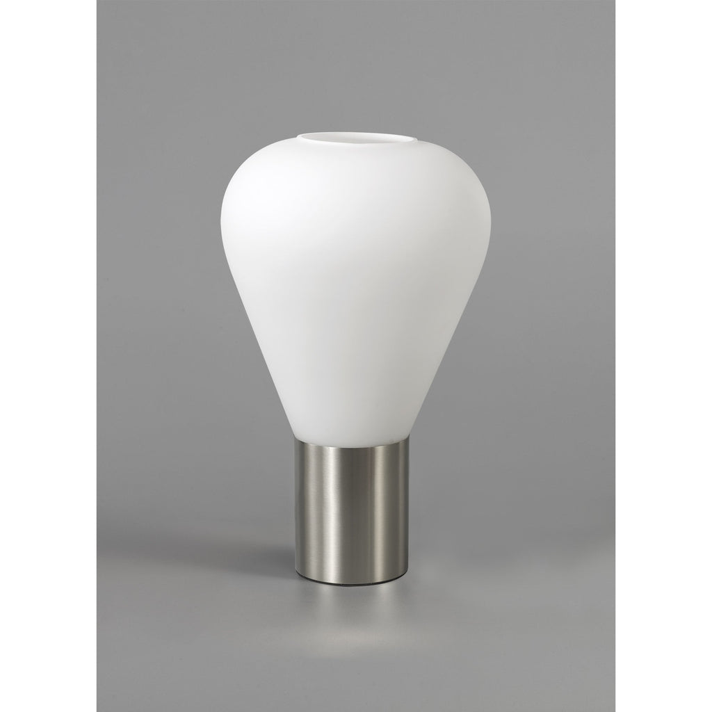 NL84659 Olivia Narrow Table Lamp Satin Nickel/Opal Glass