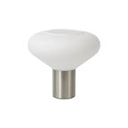 NL84669 Olivia Wide Table Lamp Satin Nickel/Opal Glass