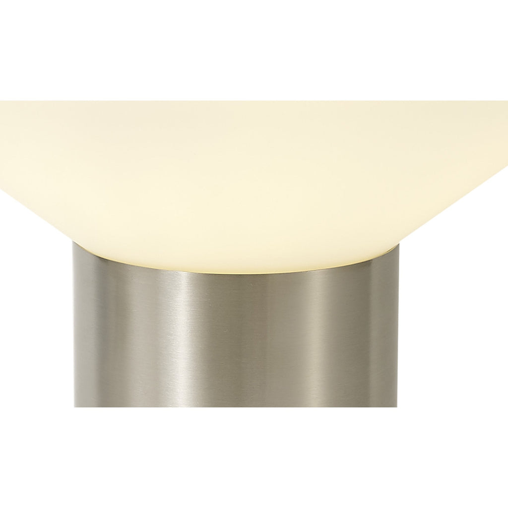 NL84669 Olivia Wide Table Lamp Satin Nickel/Opal Glass