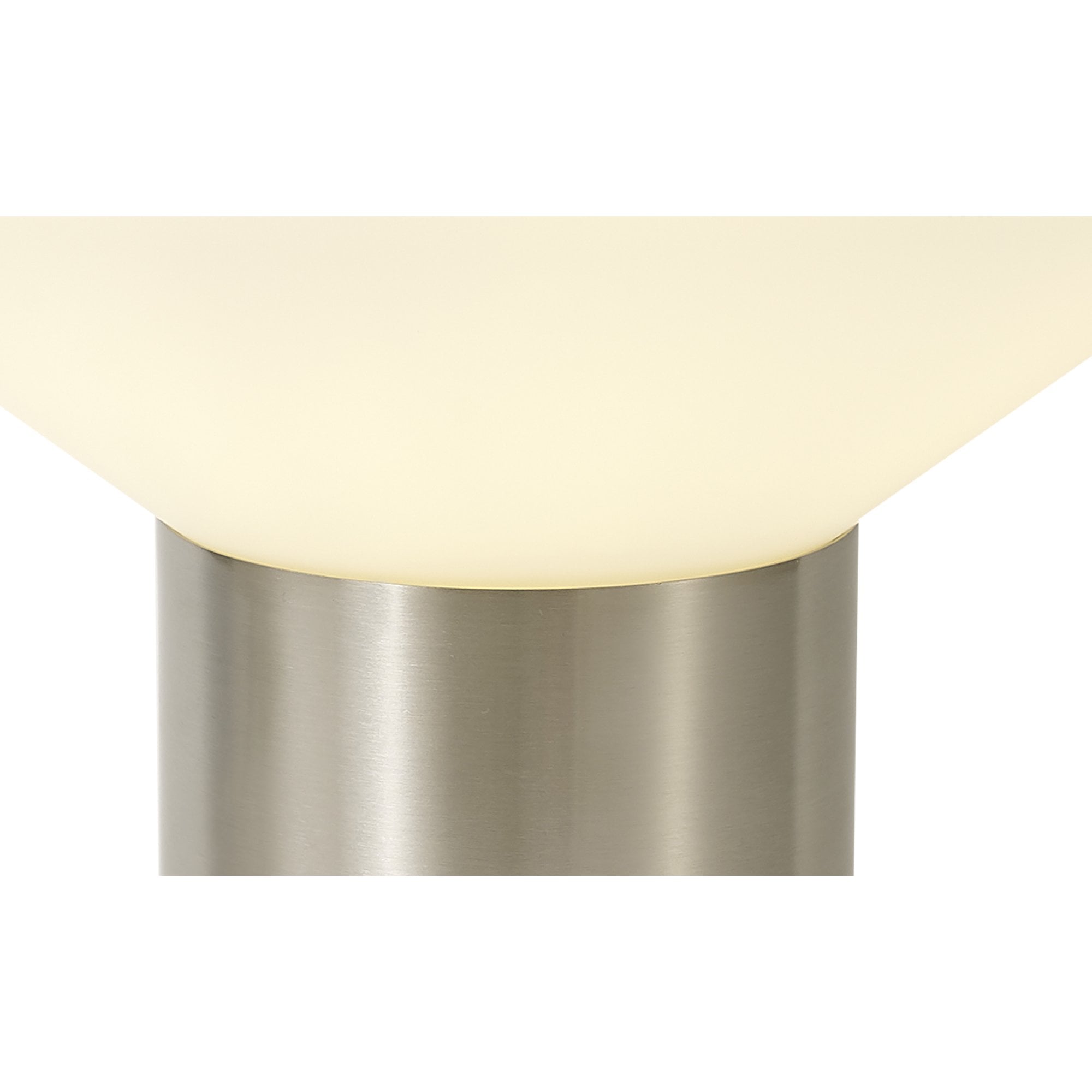 NL84669 Olivia Wide Table Lamp Satin Nickel/Opal Glass