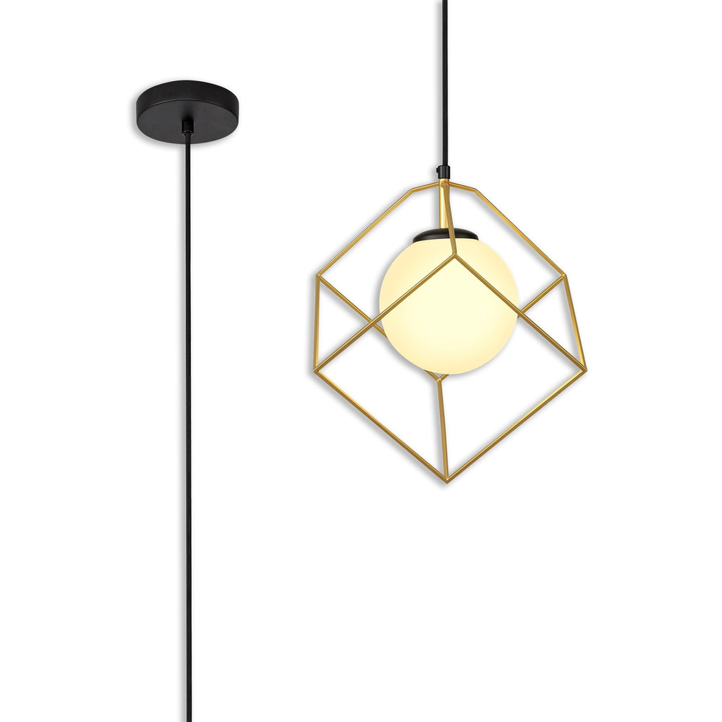 NL84839 Helma Single Pendant Adjustable Matt Black/Painted Gold