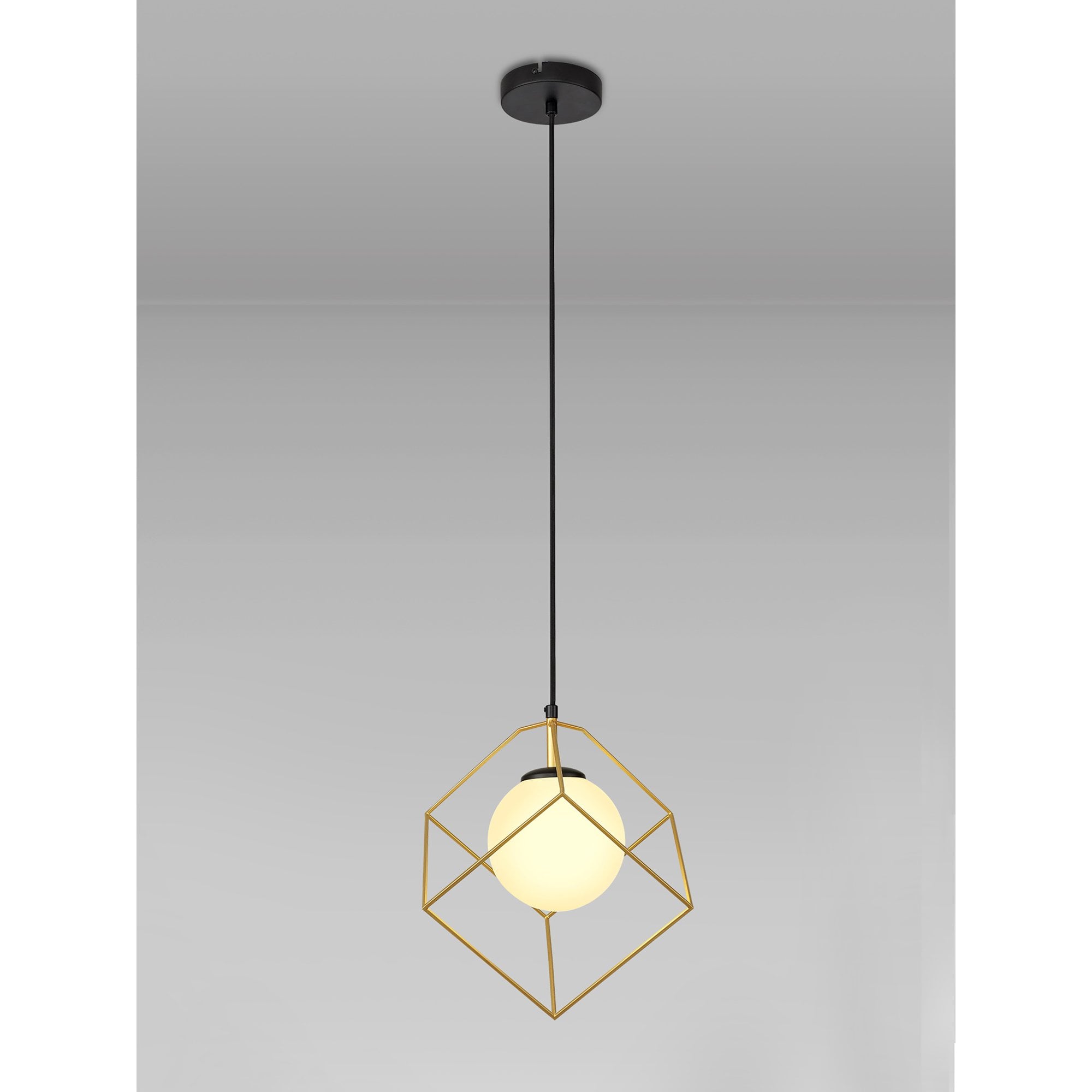 NL84839 Helma Single Pendant Adjustable Matt Black/Painted Gold
