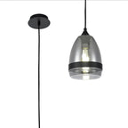 NL84849 Kane Pendant 15cm Cone Matt Black & Smoke
