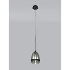 NL84849 Kane Pendant 15cm Cone Matt Black & Smoke
