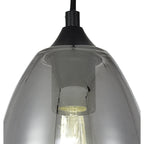 NL84849 Kane Pendant 15cm Cone Matt Black & Smoke