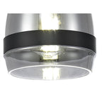 NL84849 Kane Pendant 15cm Cone Matt Black & Smoke