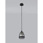 NL84849 Kane Pendant 15cm Cone Matt Black & Smoke