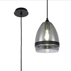NL84859 Kane Pendant 20cm Cone Matt Black & Smoke