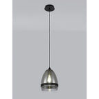 NL84859 Kane Pendant 20cm Cone Matt Black & Smoke