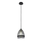 NL84859 Kane Pendant 20cm Cone Matt Black & Smoke
