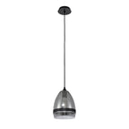 NL84859 Kane Pendant 20cm Cone Matt Black & Smoke