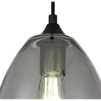 NL84859 Kane Pendant 20cm Cone Matt Black & Smoke