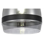 NL84859 Kane Pendant 20cm Cone Matt Black & Smoke