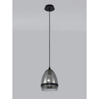 NL84859 Kane Pendant 20cm Cone Matt Black & Smoke