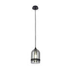 NL84869 Kane Pendant 15cm Dome Matt Black & Smoke