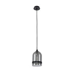 NL84869 Kane Pendant 15cm Dome Matt Black & Smoke